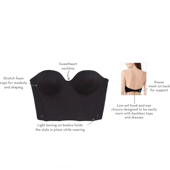 NWOT b.tempt'd Women's Future Foundation Backless Strapless Bra 32B - Picture 5 of 8